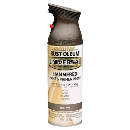 Hammered Spray Paint, Brown, Hammered, Solvent, 12 oz MPN:245218