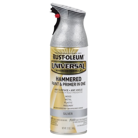 Spray Paint, Silver, Hammered, Solvent, 12 oz MPN:245219