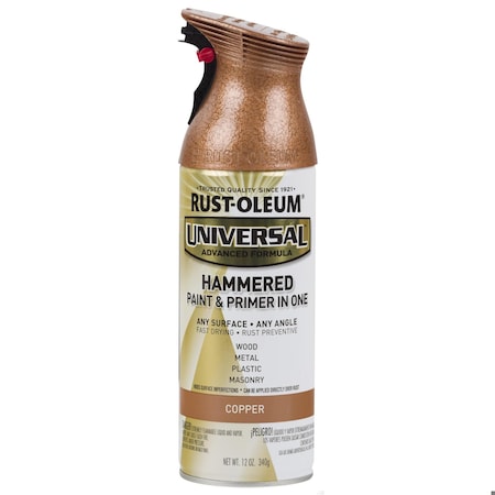 Hammered Spray Paint, Copper, Hammered, Solvent, 12 oz MPN:247567