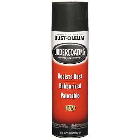 Rubberized Undercoating, 15 oz, Black, Solvent, SBR Rubber, Metal MPN:248657
