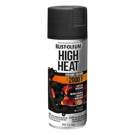 Engine Enamel, 12 oz, Exterior/Interior, High Heat Spray Paint, Solvent, Silicone, Metal, Smooth MPN:248903