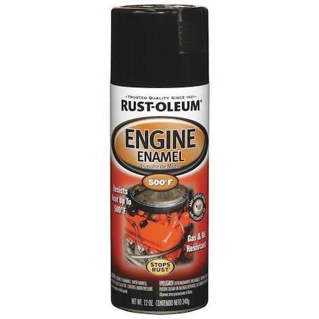 Engine Enamel, Gloss Black, 12 oz, Spray MPN:248932