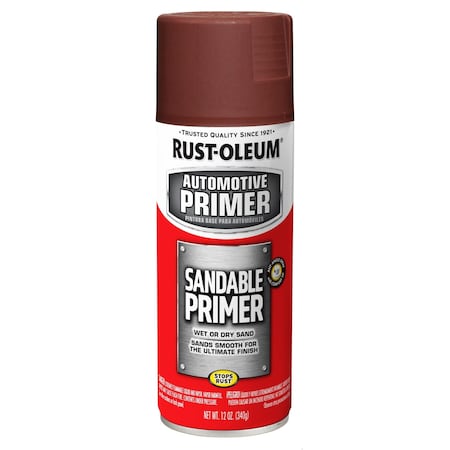 Automotive Sandable Primer Spray, Red, 12 Oz MPN:249419