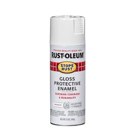 Spray Paint, Pure White, Gloss, Solvent, 12 oz. MPN:250702