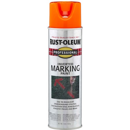 Professional Inverted Marking Paint, 15 oz, Fluorescent Orange MPN:2554838