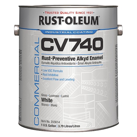 Interior/Exterior Paint, Glossy, Oil Base, White, 1 gal MPN:255614