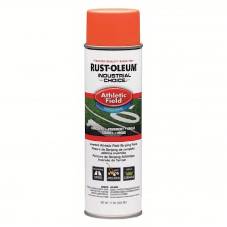 Athletic Field Striping Paint, 17 oz., Fluorescent Orange, Water -Based MPN:257406