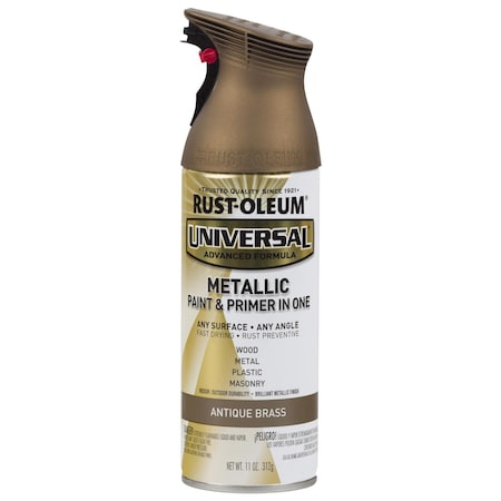 Spray Paint, Antique Brass, Metallic, Solvent, 11 oz MPN:260728