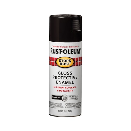 Spray Paint, Dark Walnut, Gloss, Solvent, 12 oz MPN:262661