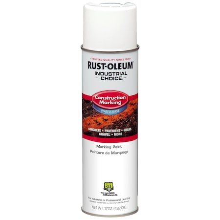 Construction Marking Paint, 17 oz., White, Water -Based MPN:264692