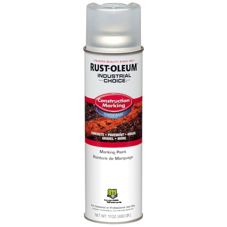 Construction Marking Paint, 17 oz., Clear, Water -Based MPN:264693