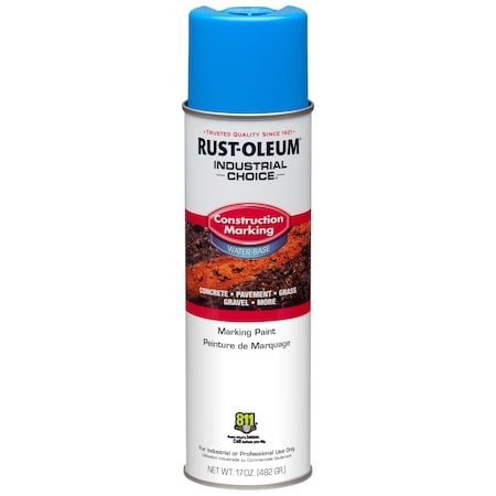 Construction Marking Paint, 17 oz., Caution Blue, Water -Based MPN:264694