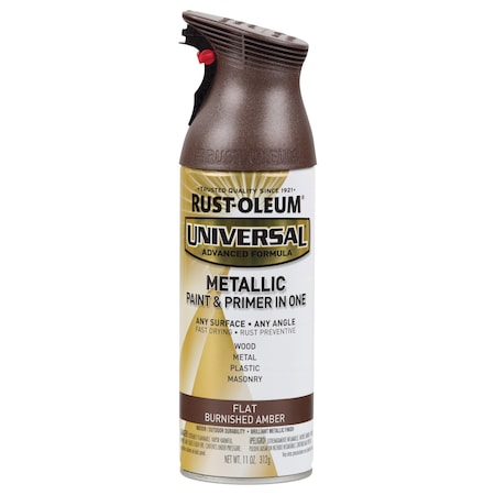 Spray Paint, Amber, Flat Metallic, Solvent, 11 oz MPN:271472