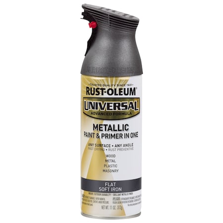 Spray Paint, Soft Iron, Flat Metallic, Solvent, 11 oz MPN:271473
