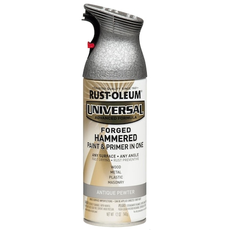 Hammered Spray Paint, Antique Pewter, Forged Hammered, Solvent, 12 oz MPN:271481
