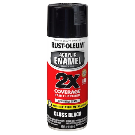 Acrylic Enamel, Black, Solvent Base, 12 oz MPN:271903