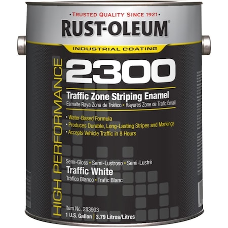 Traffic Zone Striping Paint, 1 gal., Traffic White, Water -Based MPN:283903