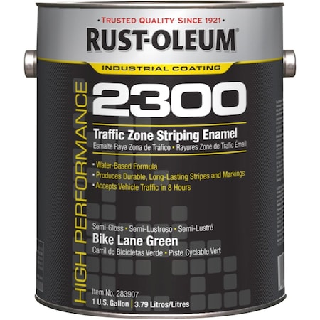 Traffic Zone Striping Paint, 1 gal., Bike Lane Green, Water -Based MPN:283907