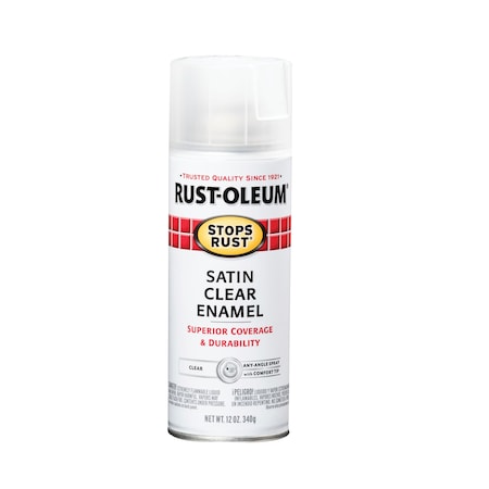 Spray Paint, Clear, Satin, Solvent, 12 oz MPN:285092