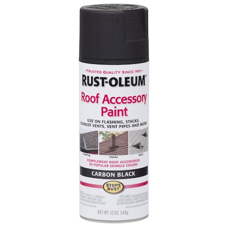 Rust Preventative Spray Paint, Carbon Black, Flat, Solvent, 12 Oz MPN:285227