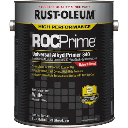 ROCPrime Universal Alkyd Primer 340, White, Flat, 1 Gallon MPN:302140