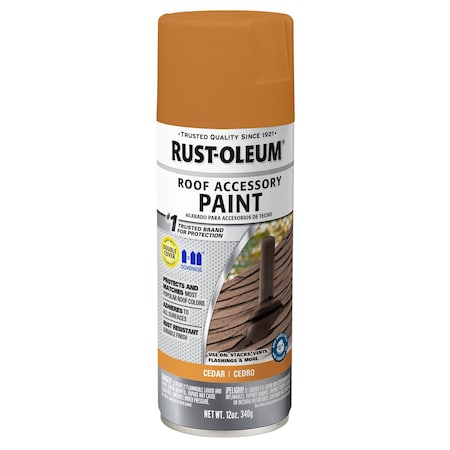 Rust-Oleum Roof Accessory Paint, Cedar, 12 Oz. MPN:314061