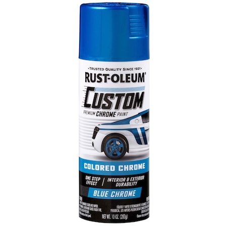 Automotive Premium Custom Chrome Lacquer Spray Paint, Blue, 10 oz. MPN:340457