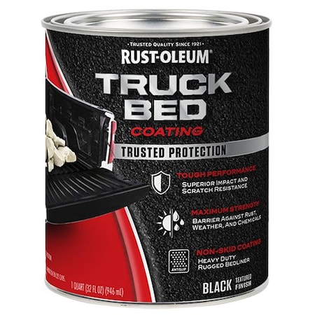 Truck Bed Coating, Black, Water Base, 1 qt MPN:342668