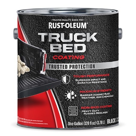 Truck Bed Coating, Black, Water Base, 1 gal MPN:342669
