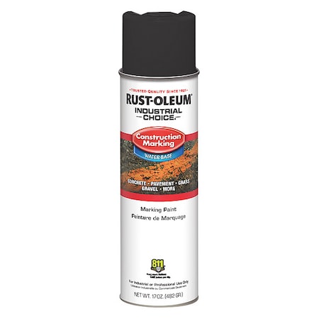 Construction Marking Paint, 17 oz., Black, Water -Based MPN:359824