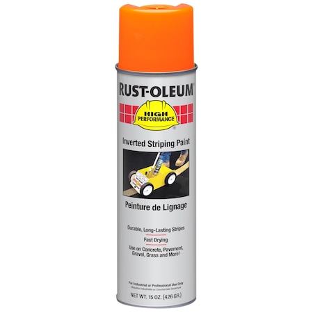 Inverted Striping Paint, 18 oz, Safety Orange, Solvent -Based MPN:362972