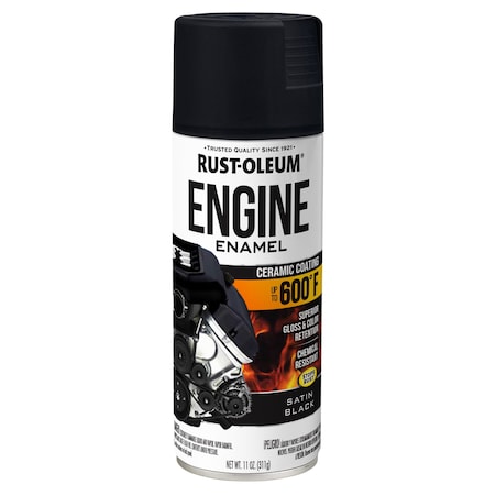 Spray Paint, Black, Satin, Solvent MPN:363568