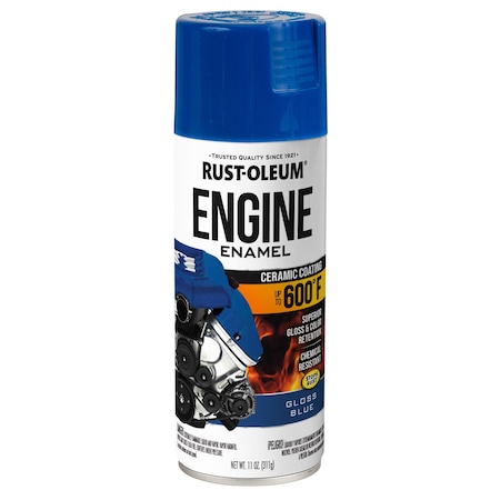 Automotive 600 Degrees F Engine Enamel Spray, Blue, Gloss, 11 oz MPN:363574
