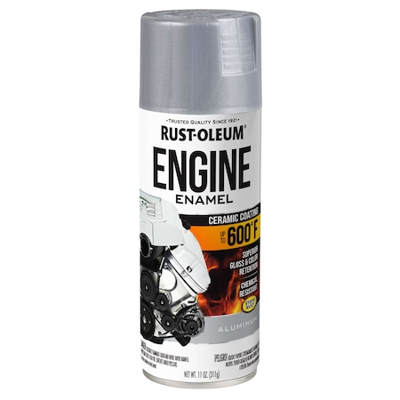Automotive 600 Degrees F Engine Primer Spray, Aluminum, Gloss, 11 oz MPN:366428