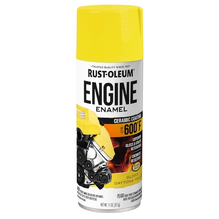 Automotive 600 Degrees F Engine Enamel Spray, Daytona Yellow, Gloss, 11 oz MPN:366434