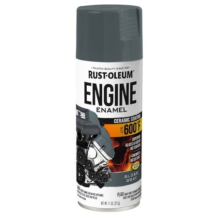 Automotive 600 Degrees F Engine Enamel Spray, Gray, Gloss, 11 oz MPN:366435