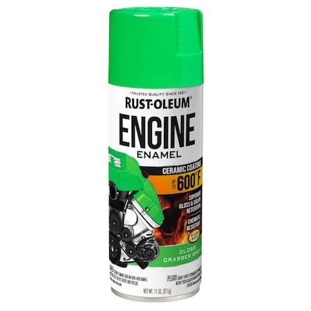 Automotive 600 Degrees F Engine Enamel Spray, Grabber Green, Gloss, 11 oz MPN:366436