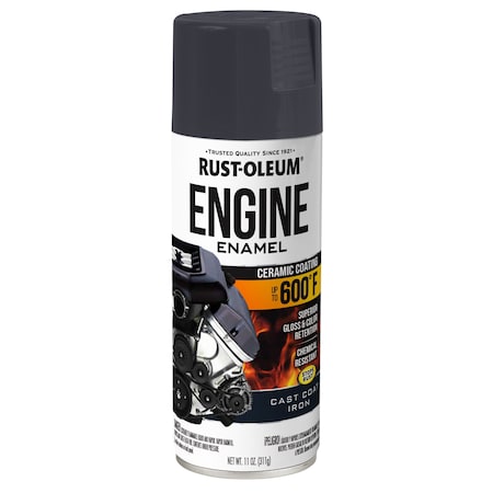 Automotive 600 Degrees F Engine Primer Spray, Cast Coat Iron, Gloss, 11 oz MPN:366437