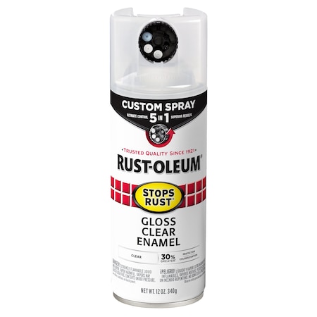 Rust Preventative Spray Paint, Crystal Clear, Gloss, Solvent, 12 Oz MPN:376885