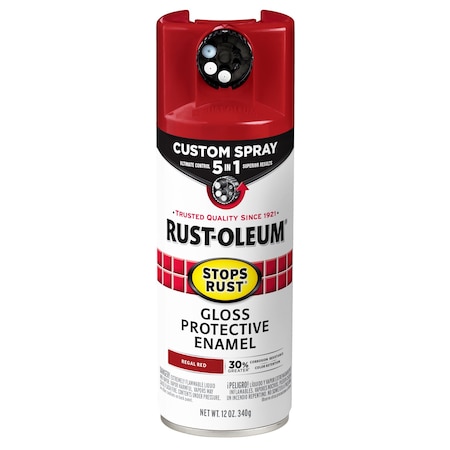 Rust Preventative Spray Paint, Regal Red, Gloss, Solvent, 12 Oz MPN:376895
