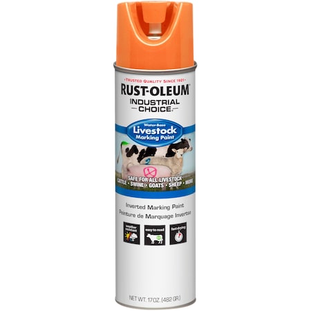 Livestock Marking Paint, Fluorescent Orange, Water, 17 Oz MPN:383006