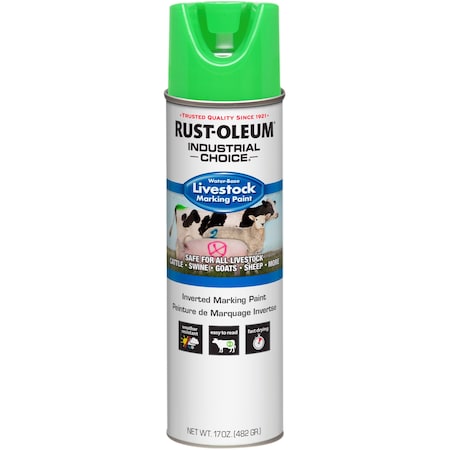 Livestock Marking Paint, Fluorescent Green, Water, 17 Oz MPN:383007
