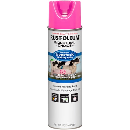 Livestock Marking Paint, Fluorescent Pink, Water, 17 Oz MPN:383018
