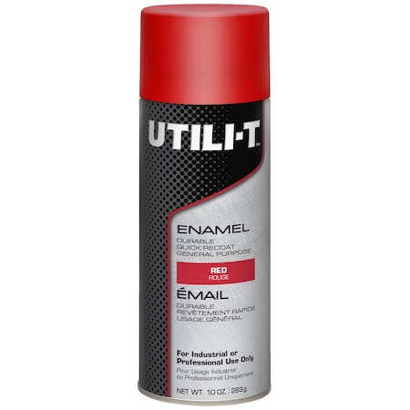 General Purpose Enamel Spray Paint, Red, Gloss, Solvent, 10 oz MPN:387391