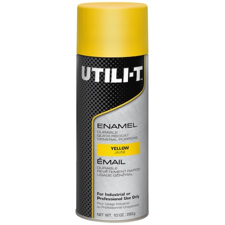 General Purpose Enamel Spray Paint, Yellow, Gloss, Solvent, 10 oz MPN:387392