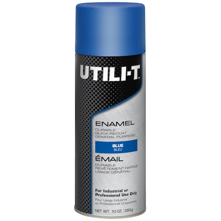 General Purpose Enamel Spray Paint, Blue, Gloss, Solvent, 10 oz MPN:387394