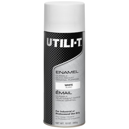 General Purpose Enamel Spray Paint, White, Gloss, Solvent, 10 oz MPN:387395