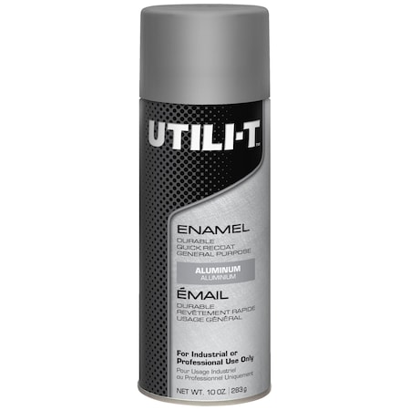 General Purpose Enamel Spray Paint, Aluminum, Gloss, Solvent, 10 oz MPN:387396