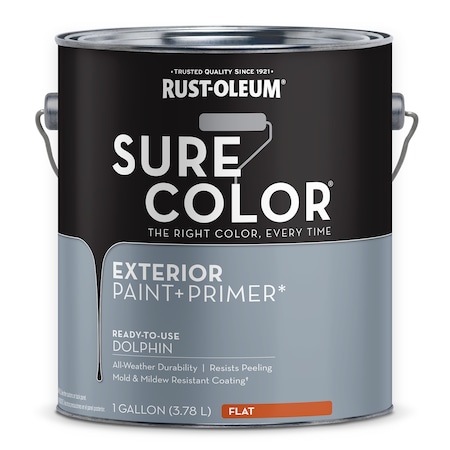Exterior Paint and Primer, Flat, Water Base, Dolphin MPN:394673