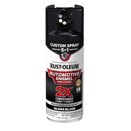 Automotive Enamel Spray, Solvent, Black MPN:394893